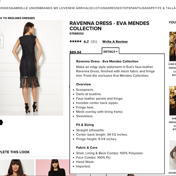 Eva Mendes Ravenna black fringe mesh dress 2 NWT - Picture 8 of 9
